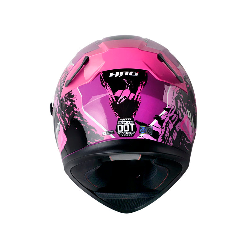CASCO HRO HRO-514DV GRUNGE MORADO FUCSIA VISOR MORADO