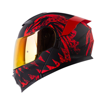 CASCO HRO HRO-3440 DV GRUNGSTER MATE NEGRO ROJO VISOR IRIDIUM