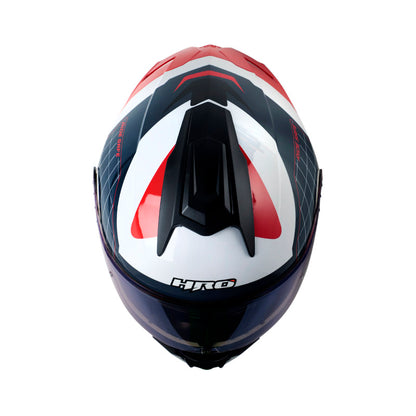 CASCO HRO HRO-3480DV EVO RUMBLE BLANCO ROJO VISOR IRIDIUM