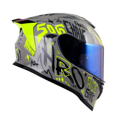 CASCO HRO HRO-506SP CHAMPION GRIS AMARILLO NEON