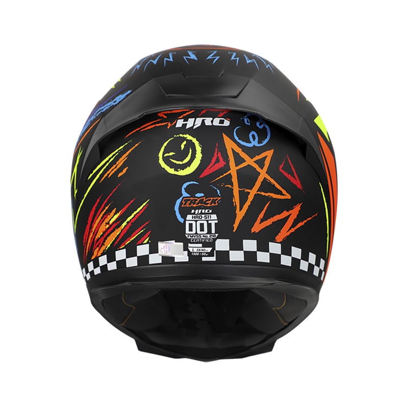 CASCO HRO HRO-511 TRACK MATE NEGRO NARANJA NEON