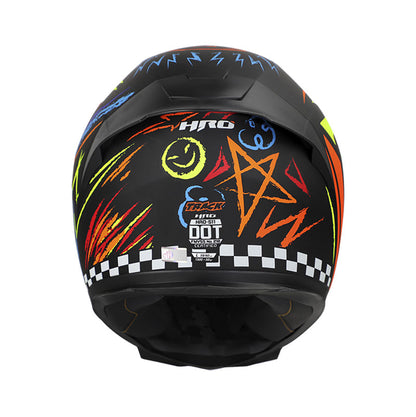 CASCO HRO HRO-511 TRACK MATE NEGRO NARANJA NEON