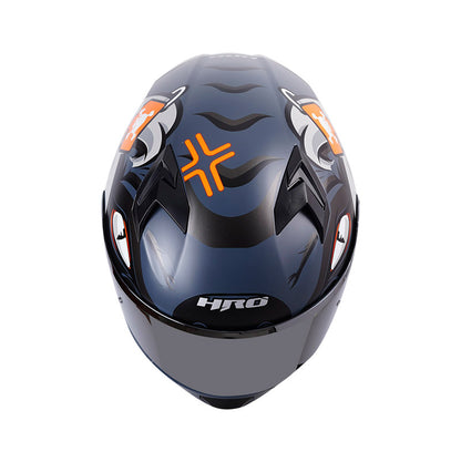 CASCO HRO HRO-523DV AARON MATE GRIS NARANJA NEON VISOR PLATA