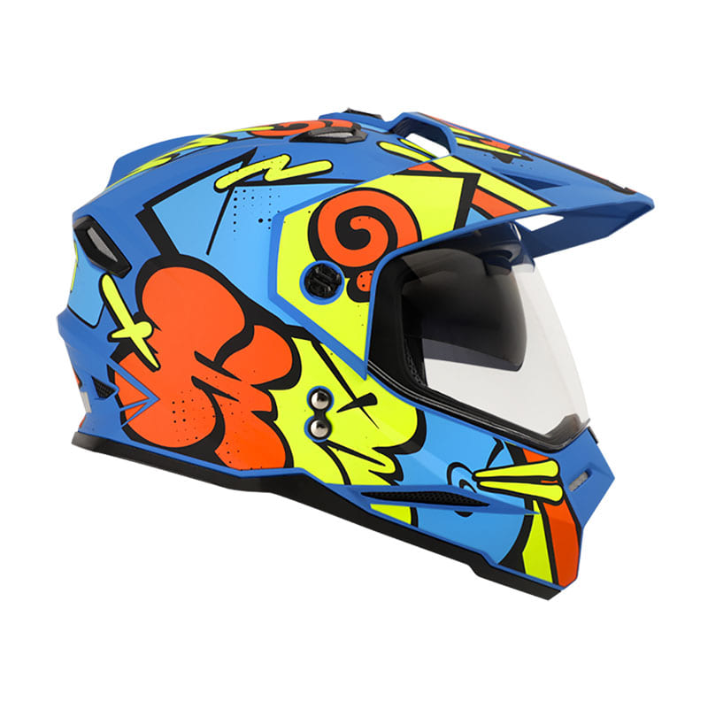 CASCO HRO-MX330DV T-UP MATE AZUL AMARILLO NEON