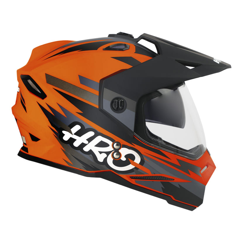 CASCO HRO HRO-MX330DV RUDE MATE NARANJA NEON GRIS