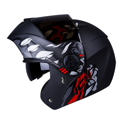 CASCO ICH ICH-3110DV GUINZ MATE NEGRO ROJO VISOR HUMO