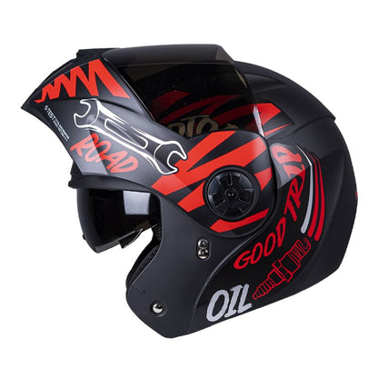 CASCO ICH ICH-3110DV MOTOR MATE NEGRO ROJO VISOR HUMO