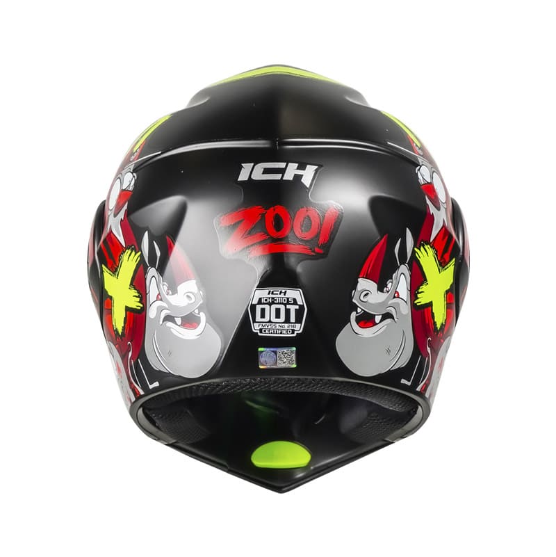 CASCO ICH ICH-3110S ZOO MATE NEGRO ROJO