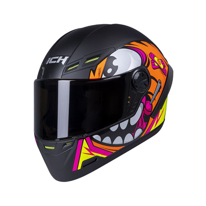 CASCO ICH ICH-501SP DOOD MATE NEGRO NARANJA NEON VISOR HUMO