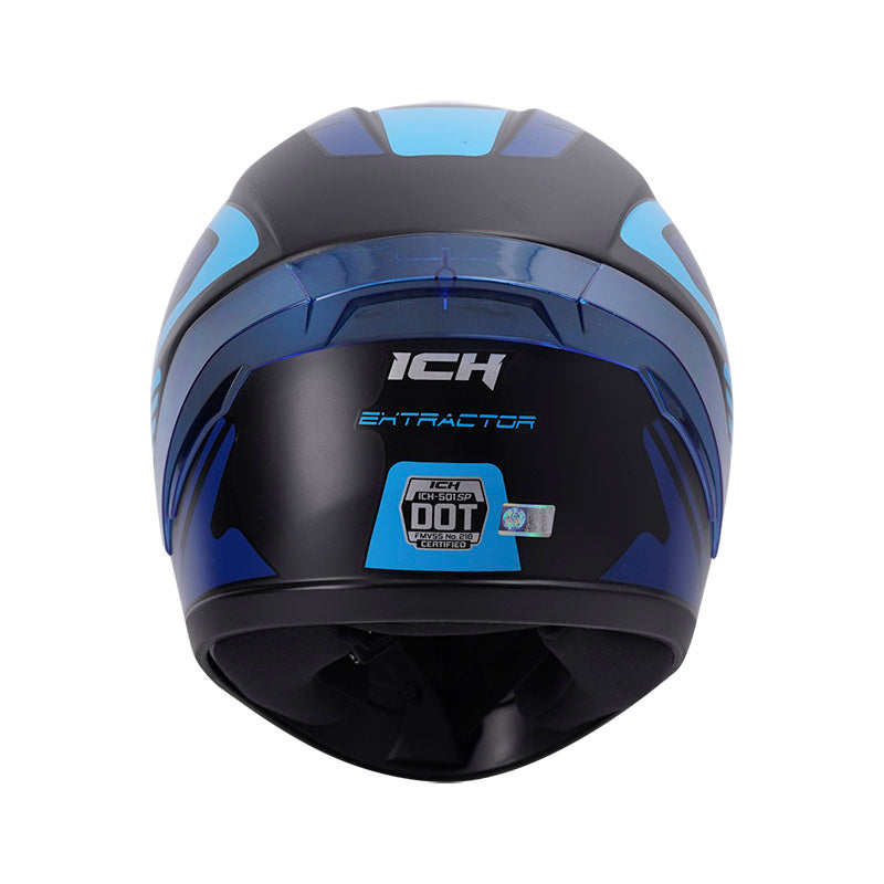 CASCO ICH-501SP EXTRACTOR MATE NEGRO AZUL VISOR HUMO