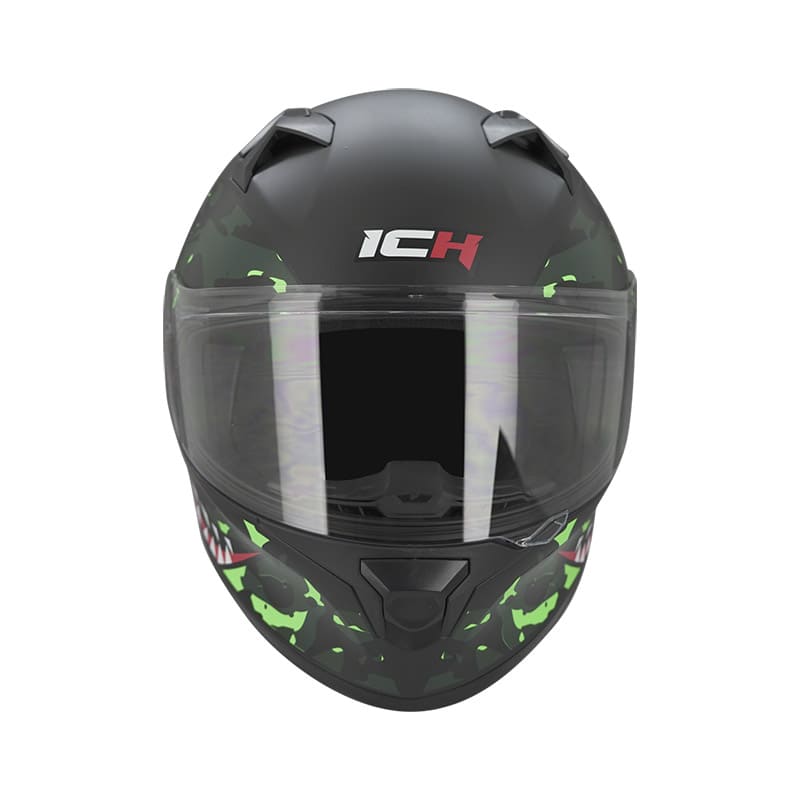 CASCO ICH ICH-503SP SHARK TACK MATE NEGRO VERDE NEON