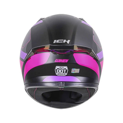 CASCO ICH ICH-503SP WIKEN MATE NEGRO FUCSIA VISOR AZUL