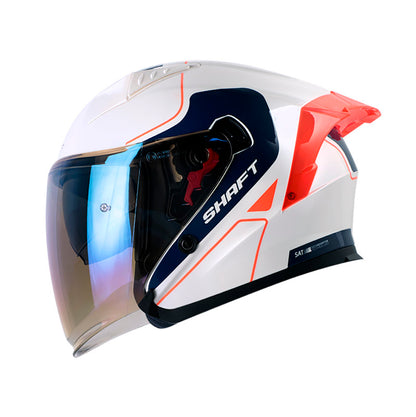 CASCO SHAFT SH-226SP FINE LINE BLANCO NARANJA VISOR IRIDIUM