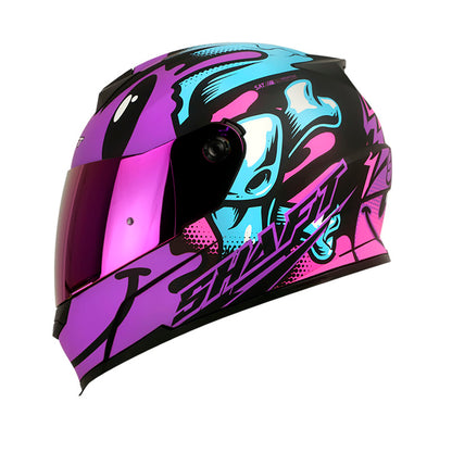 CASCO SHAFT SH-502 SMILEY MATE NEGRO MORADO VISOR IRIDIUM