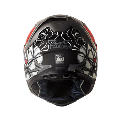 CASCO SHAFT SH-502 FLOWER MATE NEGRO GRIS VISOR PLATA