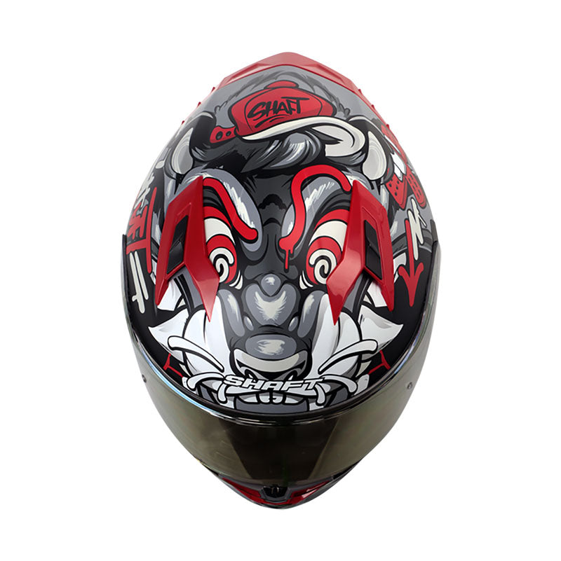 CASCO SHAFT SH-522SP TIGUERAZO MATE GRIS ROJO IRIDIUM