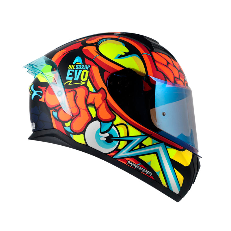 CASCO SHAFT SH-582SP DRAKARYS MATE NARANJA NEON VISOR IRIDIUM