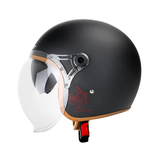 CASCO SHAFT SH-121 SCRAMBLE SOLID MATE NEGRO ROJO