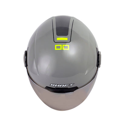 CASCO SHAFT SH-212 LOUVRE BRILLANTE GRIS AMARILLO VISOR HUMO