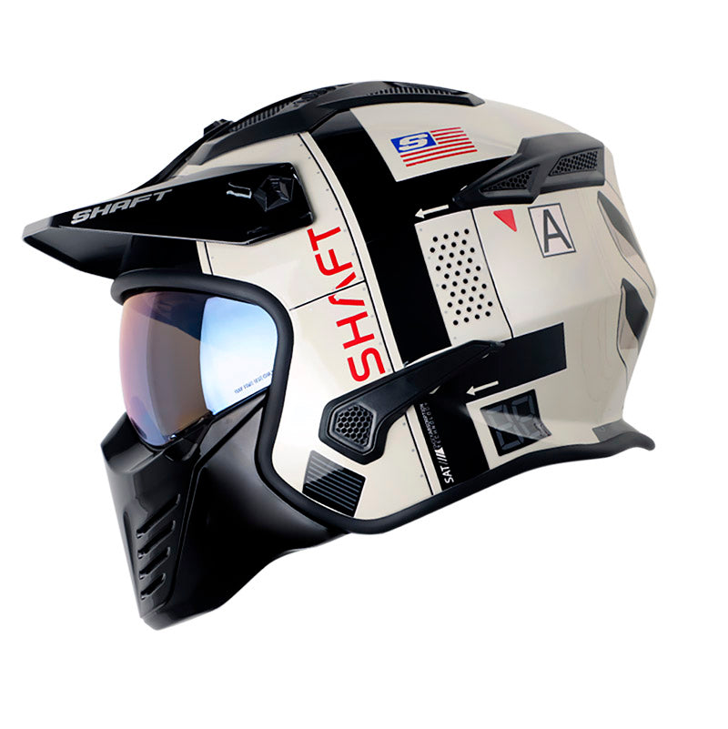 CASCO SHAFT SH-225 PILOT SATURN V GRIS CLARO ROJO IRIDIUM