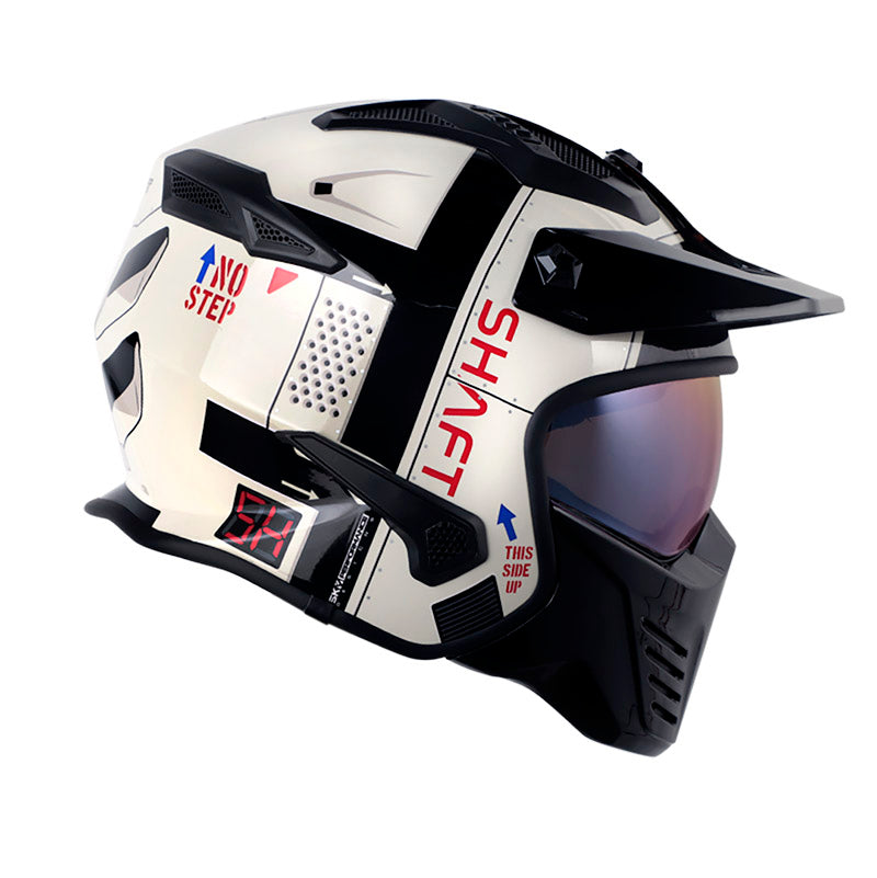 CASCO SHAFT SH-225 PILOT SATURN V GRIS CLARO ROJO IRIDIUM