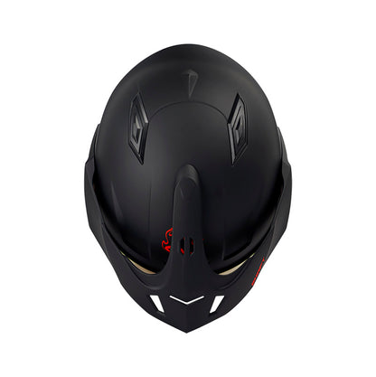CASCO SHAFT SH-227 TRIAL SOLID MATE NEGRO ROJO VISOR IRIDIUM