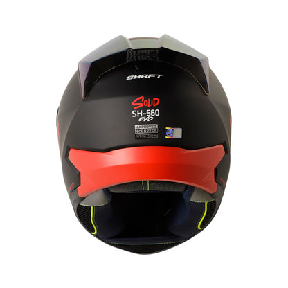 CASCO SHAFT SH-560 SOLID MATE NEGRO ROJO VISOR IRIDIUM ROJO