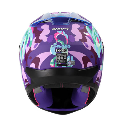 CASCO SHAFT SH-560 AQUARIA MATE MORADO AZUL VISOR IRIDIUM