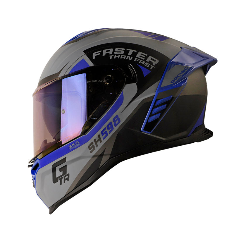 CASCO SHAFT SH-598GTR JBOND MATE GRIS AZUL VISOR IRIDIUM