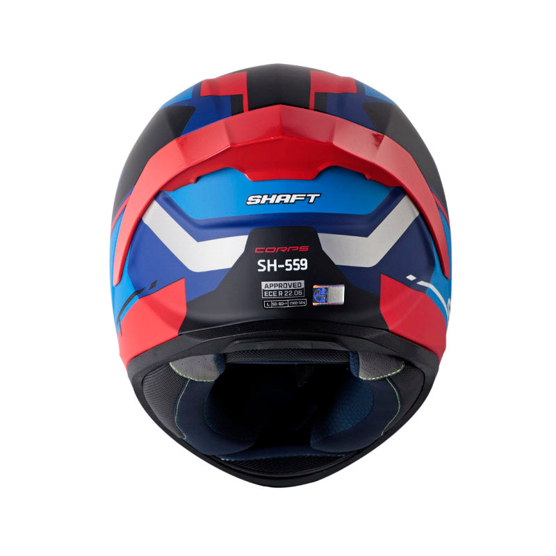 CASCO SHAFT SH-559 CORPS MATE AZUL OSCURO ROJO IRIDIUM