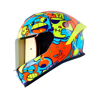 CASCO SHAFT SH-559 DIMON AZUL CLARO NARANAJA NEON IRIDIUM
