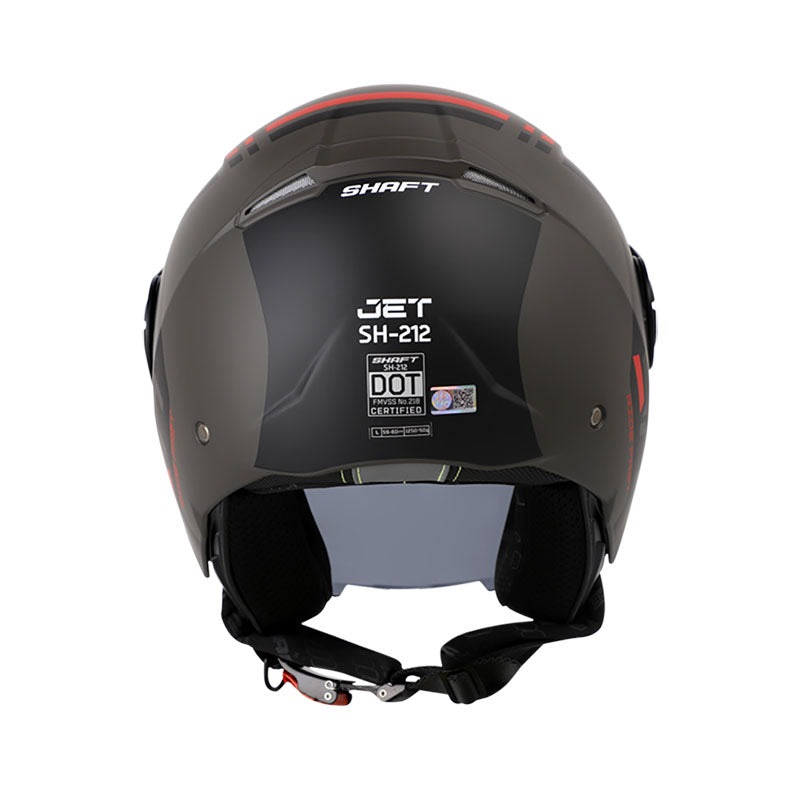 CASCO SHAFT SH-212 JET MATE NEGRO ROJO VISOR HUMO