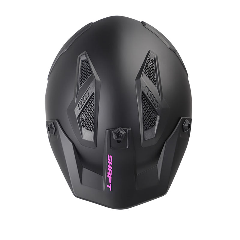 CASCO SHAFT SH-225 SOLID MATE NEGRO FUCSIA VISOR IRIDIUM