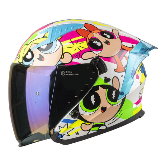 CASCO SHAFT SH-226SP POWERFULL BLANCO VISOR IRIDIUM AZUL