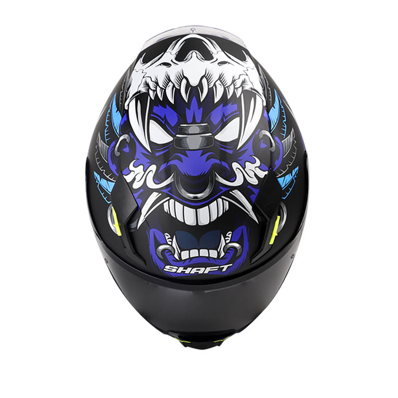 CASCO SHAFT SH-562 SHAMAN EVO MATE NEGRO AZUL VISOR HUMO
