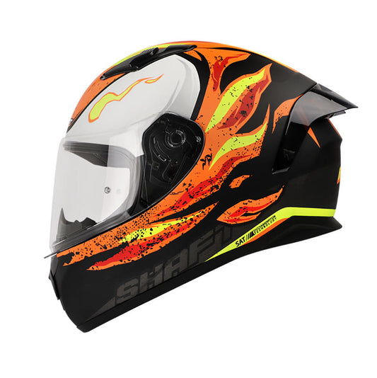 CASCO SHAFT SH-582SP FLAMER MATE NEGRO NARANJA NEON