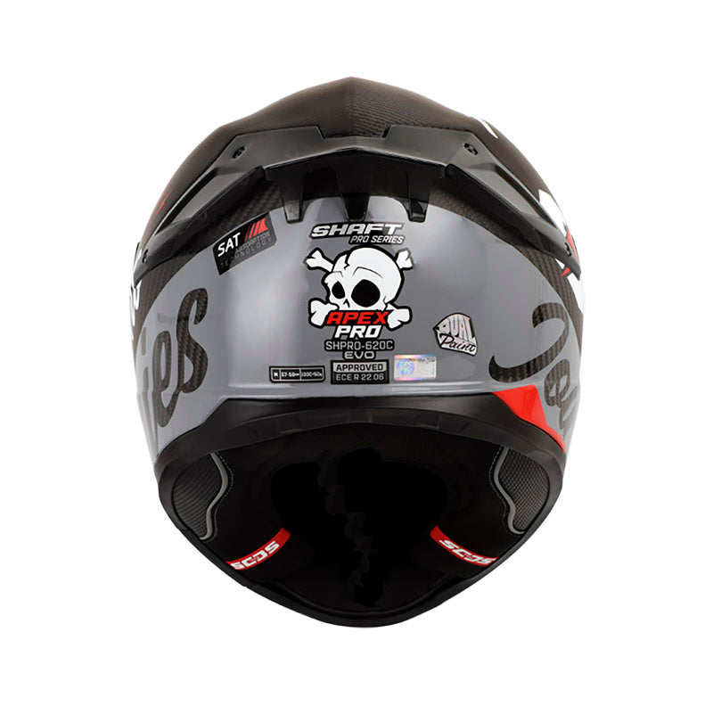 CASCO SHAFT SH-620C EVO APEX PRO NEGRO ROJO VISOR PLATA