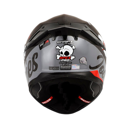 CASCO SHAFT SH-620C EVO APEX PRO NEGRO ROJO VISOR PLATA