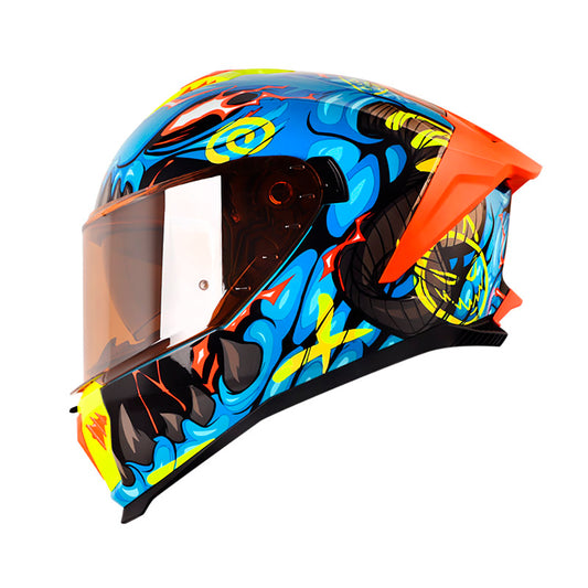 CASCO SHAFT SH-611RS PRO DRAKON AZUL NEGRO VISOR IRIDIUM