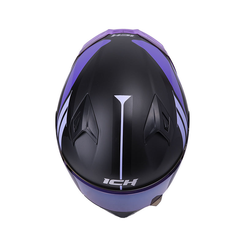 CASCO ICH-503 NEZA MATE NEGRO LILA VISOR AZUL