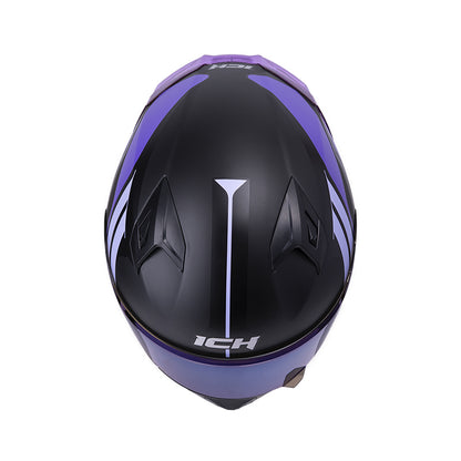 CASCO ICH-503 NEZA MATE NEGRO LILA VISOR AZUL