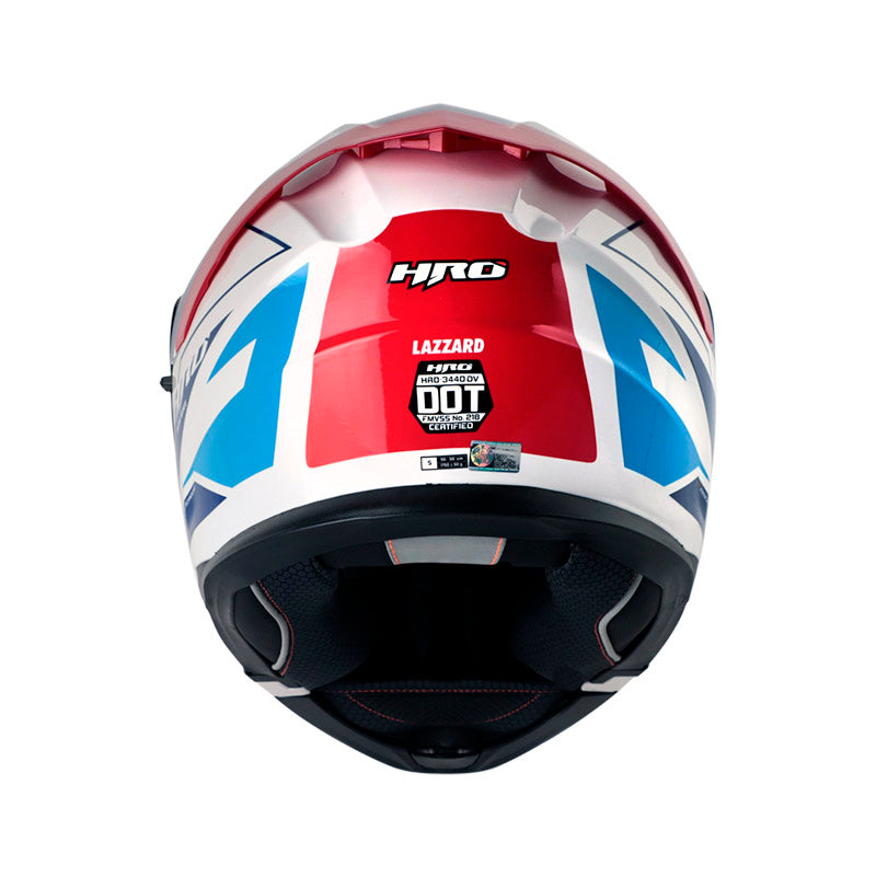 CASCO HRO 3440 DV LAZZAR BRILLANTE BLANCO ROJO VISOR IRIDIUM