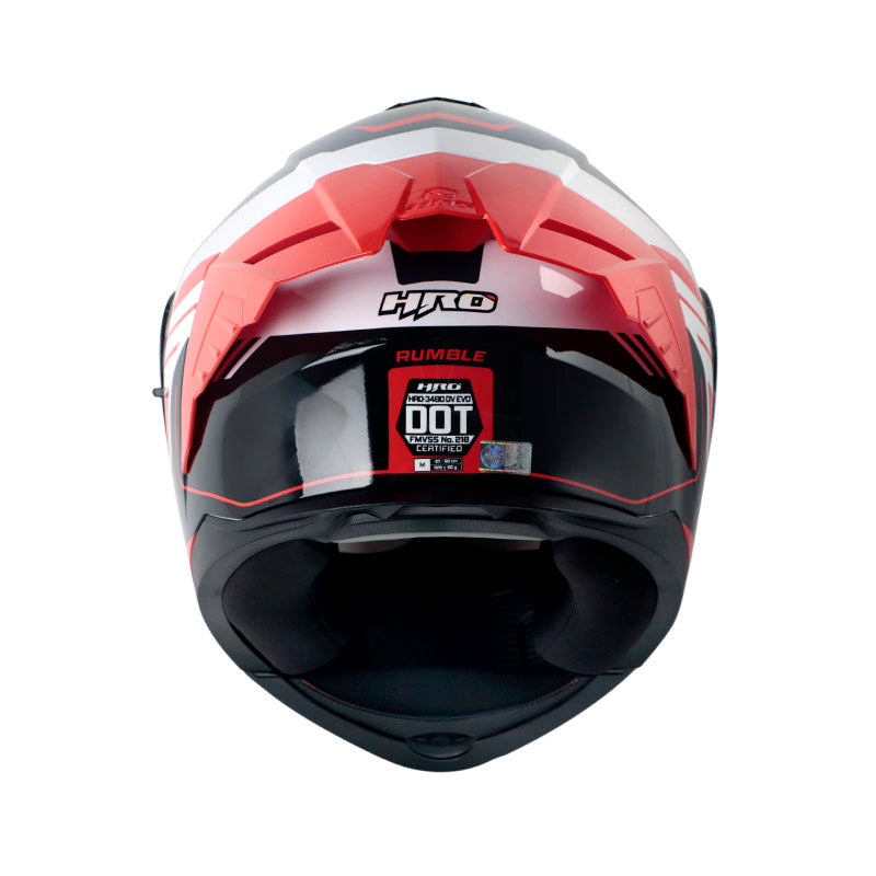 CASCO HRO HRO-3480DV EVO RUMBLE BLANCO ROJO VISOR IRIDIUM