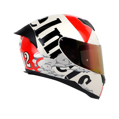 CASCO HRO HRO-511 SMOKEY GRIS ROJO VISOR HUMO