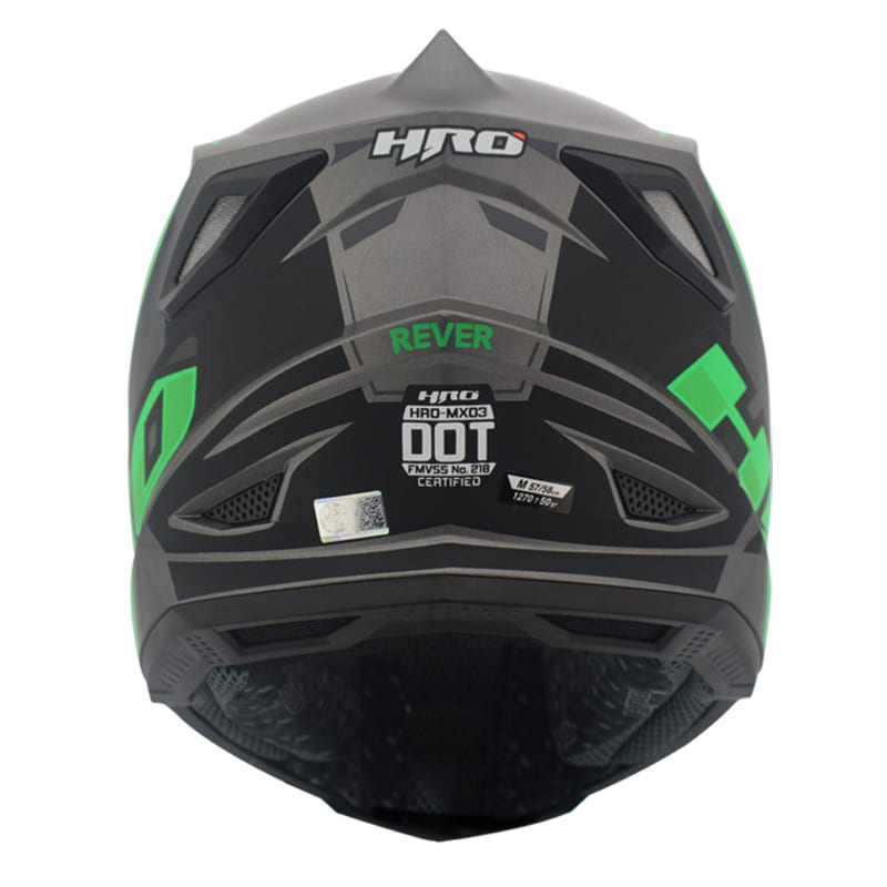 CASCO HRO HRO-MX03 REVER MATE NEGRO VERDE NEON