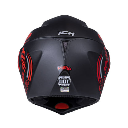CASCO ICH ICH-3110DV MOTOR MATE NEGRO ROJO VISOR HUMO