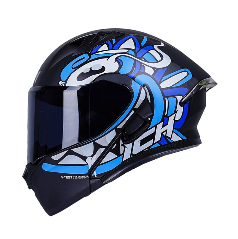 CASCO ICH ICH-3120DV OHAN MATE NEGRO AZUL VISOR HUMO