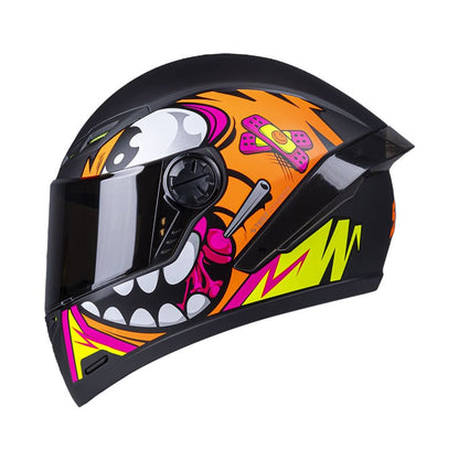 CASCO ICH ICH-501SP DOOD MATE NEGRO NARANJA NEON VISOR HUMO