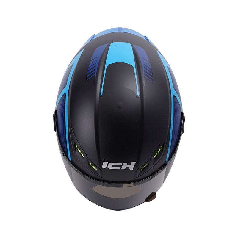 CASCO ICH-501SP EXTRACTOR MATE NEGRO AZUL VISOR HUMO