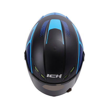 CASCO ICH-501SP EXTRACTOR MATE NEGRO AZUL VISOR HUMO